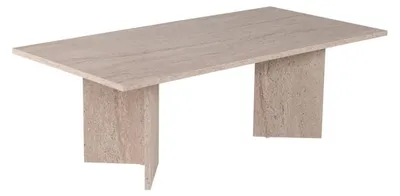 Image de Table basse de salon en bois MDF mélaminé travertin 119 x 60 x 40 cm