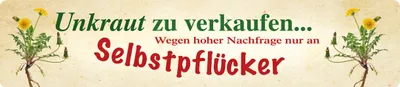 Produktbild von Unkraut zu verkaufen, Straßenschild - Magnet, Blech 16 x 3,5 cm, STR-M 019