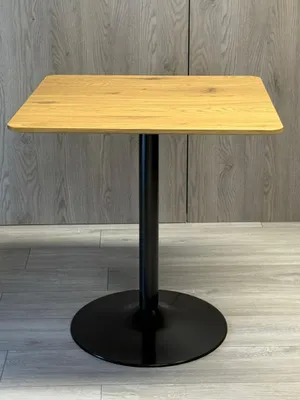 Obrázek produktu pro Čtvercový jídelní stůl „TORI“ 70 × 70 cm | Loftový design – tmavý dub a černá | Malý kuchyňský stůl v industriálním stylu | Stabilní a moderní