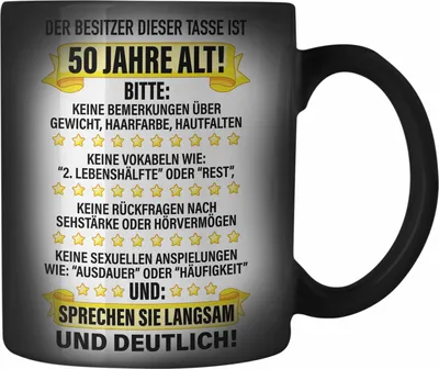Produktbild von Trendation - 50. Geburtstag Männer Farbwechsel Zauber-Tasse Geschenk Geschenkidee 50er Geburtstag Spruch Perfektion Vater Papa Lustiger Spruch Witzig (Schwarz)