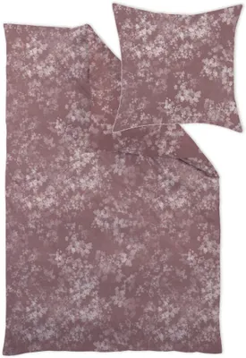 Produktbild von Curt Bauer Mako-Brokat-Damast-Bettwäsche-Garnitur Flora 9060 Farbe rosenbraun Größe 155x220+80x80