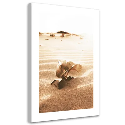 Produktbild von Leinwandbild Blume in der Wüste 70x100 Feeby Beige bild für die wand bereit zum aufhängen