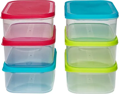 Produktbild von Aufbewahrungsboxen-Set – Luftdichte Vorratsbehälter – Ideal für die Mahlzeitenvorbereitung – Stapelbares Design – 6 x 1 Liter – Bunt