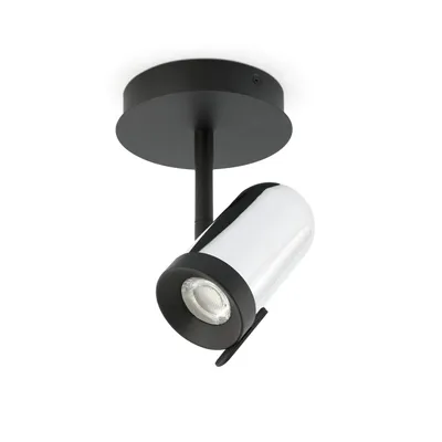 Image de Plafonnier ORLEANS 1 flamme chrome, noir