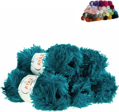 Produktbild von Fransen-Strickgarn Yumos 5 Knäuel je 150m/100g Strickgarn Wolle Strickwolle