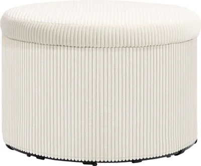 Produktbild von Fußhocker mit 97 L Stauraum, Cordstoff, Schaumstoff, Sitzhocker, Beige