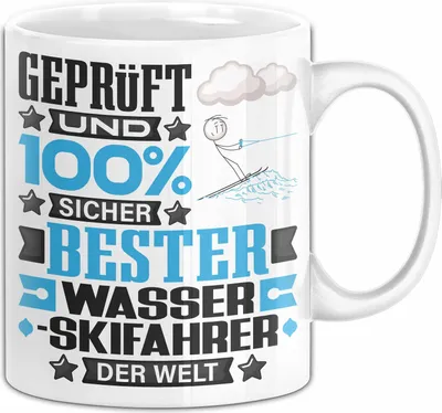 Produktbild von Wasserskifahrer Geschenk Lustiger Spruch für Wasserskifahrer Geschenkidee Bester Wasserskifahrer Der Welt (Weiß)