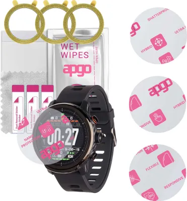 Produktbild von apgo 3 Stück Schutzglas, klar, kompatibel mit Garett Sport 29 Smartwatch, Hybrid 8H, Ersatz für Hartglas, Displayschutzglas, Bildschirmschutz, Displayschutz, kratzfest