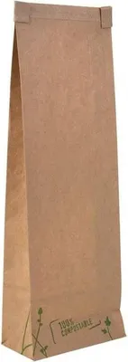 Produktbild von Papiertüte mit PLA-Sichtfenster, 1350 ml, 9 x 4,7 x 26 cm, 50 Stück.