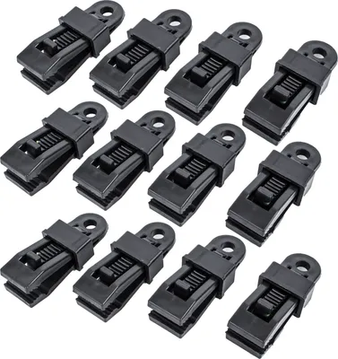Immagine prodotto di Set di 12 clip per tappeti per tende da sole ProPlus in plastica con chiusura a chiave per caravan