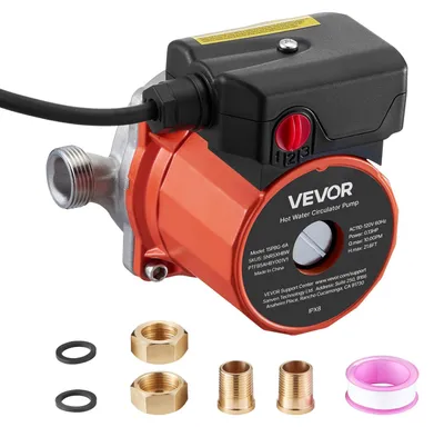 Obrázok produktu pre VEVOR obehové čerpadlo, 38 LPM, systém obehového čerpadla s okamžitou cirkuláciou, 3-stupňová regulácia, 100 W, AC 220-240 V, adaptér G3/4 palca na G1/2 palca, hlava z nehrdzavejúcej ocele, pre systém ohrievača vody