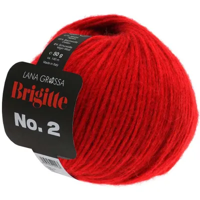 Produktbild von Lana Grossa BRIGITTE NO. 2 Wolle 50 g 140 m Alpaka Baumwolle Strickgarn Farbe 009 - Rot