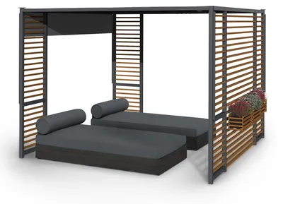 Produktbild von Blumfeldt Pergola, Pavillons Wasserdicht, Stabil & Winterfest, Windichte Aluminium Pergola Freistehend, Terrassenüberdachung Gazebo, Metall-Pavillon mit 1,5W Solar-LEDs, UV50+, Pergola 3x3 m
