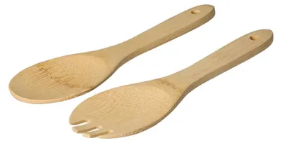 Image de Couverts à salade "Yanoda" en bois de bambou - l'élégance durable pour votre cuisine  nature