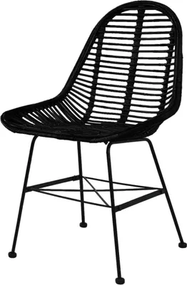 Produktbild von vidaXL Esszimmerstühle 6 Stk. Schwarz Natur Rattan