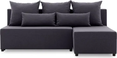 Produktbild von Ecksofa NOBU mit schlaffunktion und Bettkasten - L-förmig - Kronos Stoff - Modernes Design - Eckcouch in L-Form Stoff LUX 06 Dunkelgrau