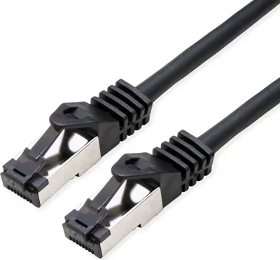 Obrázek produktu pro Propojovací kabel VALUE S/FTP (PiMF) Cat.8 (třída I), LSOH, PoE, lankový vodič, černý, 2 m