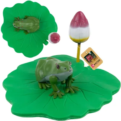 Produktbild von Martom Schwimmende Deko-Frosch auf Seerosenblatt für Teich