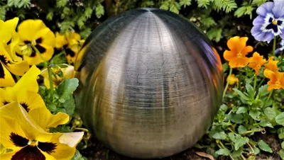 Produktbild von Dekorationskugel 15 cm Edelstahl schwarz matt gebürstet Dekokugel Gartenkugel