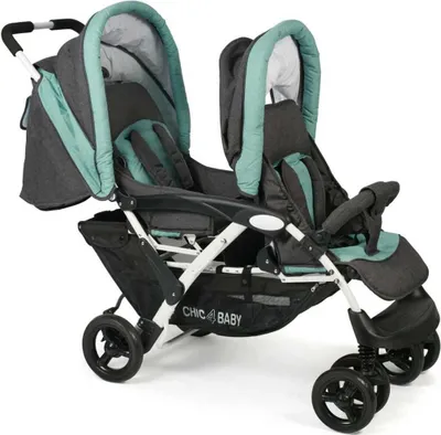 Produktbild von Chic 4 Baby Kinderwagen Geschwisterwagen Duo Melange mint
