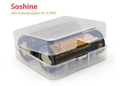 Obrázek produktu pro Úložný box na baterie pro 1 nebo 2 x 26650 max. délka baterie při 71,2 mm