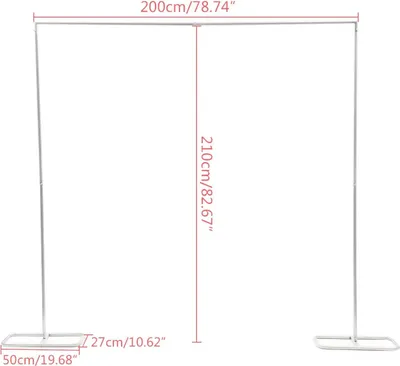 Image de Arche de mariage - Structure décorative en métal - Pour guirlandes de ballons et de fleurs - 2 x 2,1 m - Fond stable pour événements - Blanc