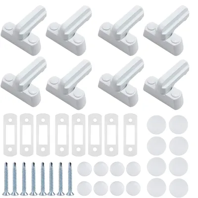 Produktbild von Aluminium-Fensterverriegelung, Drehverriegelungsset, 8 Stück, weiß