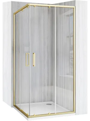 Productafbeelding van Rea City 80x80 Douchewand Gold Brush Black Savoy douchebak