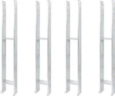 Produktbild von Alberts 4 x H-Pfostenträger, 91x800 mm, Materialstärke 6 mm, Tiefe 60 mm, feuerverzinkt