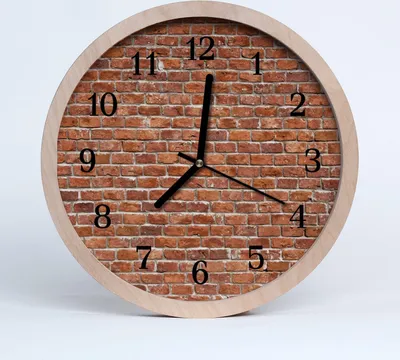 Produktbild von Holzuhr 20fi cm wanduhr - Ziegel Architektur