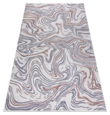 Zdjęcie produktu dla Dywan SZNURKOWY SIZAL SION Fale 2836 płaskie tkanie ecru / niebieski / róż wielokolorowy 140x190 cm