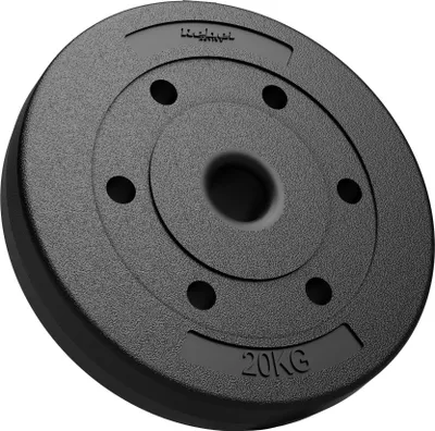 Imagen del producto de Disco de lastre de PVC para barra olímpica, marca Rebel, peso 20 kg, diámetro 51 mm
