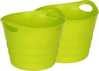 Produktbild von Set: 2 x Mehrzweckkorb 42 Liter "Honey", flexibel und strapazierfähig (Grün)