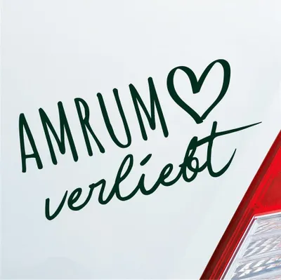 Produktbild von Auto Aufkleber Amrum verliebt Herz Insel Nordsee Liebe Car 19x9 cm Dunkelgrün Sticker Heckscheibenaufkleber
