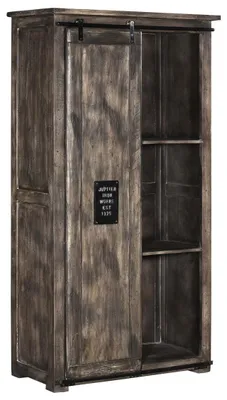 Immagine prodotto di MASSIVMOEBEL24 | RAILWAY #215 Armadio in legno di mango - laccato / grigio 100x50x190