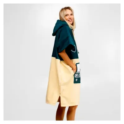 Produktbild von Poncho Petrol Badeponcho 100% Baumwolle für Körpergrößen von 170-200 cm Umkleidehilfe für Schwimmen Strand Surfen Badetuch mit Kapuze Duschponcho für Damen Herren Erwachsene