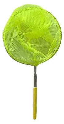 Immagine prodotto di Retino per piscina - Retino telescopico - Rete a maglia fine - Struttura in acciaio inossidabile - Ideale per foglie e detriti - Colore giallo