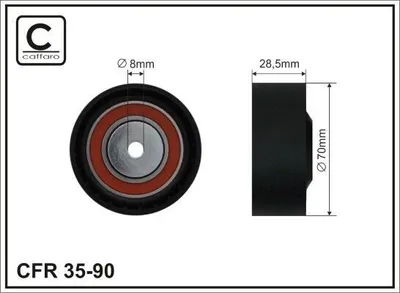 Produktbild von CAFFARO 35-90 Spannrolle Keilrippenriemen 70mm für BMW 5 Limousine (E39) 5 Touring (E39) 7 (E38) 8 (E31)