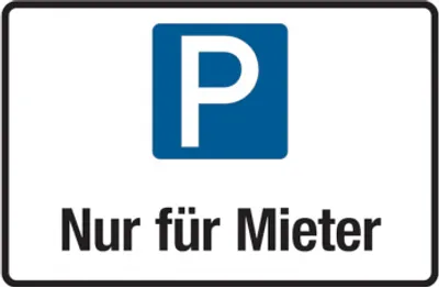Produktbild von Dreifke® Parkplatzschild, Nur für Mieter, 200 x 300 mm, Aluverbund, Aluverbun...