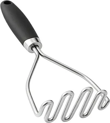 Productafbeelding van Aardappelstamper - Keukenstamper - Maaltijdbereiding - Roestvrij staal - 26x8x8cm - Zilver