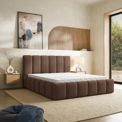 Produktbild von Masseno Polsterbett RANIS 180x200 cm, Polsterbett mit Bettkästen -Braun, QUELLE 25