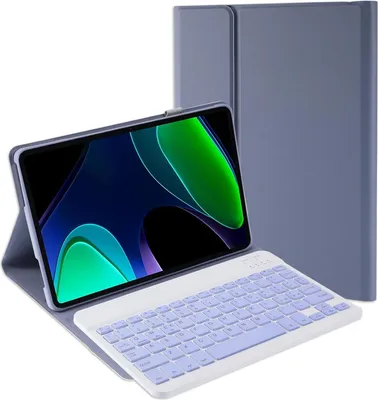 Zdjęcie produktu dla Etui z klawiaturą Jeloyutek dla Xiaomi Pad 6 11 cali, fioletowe