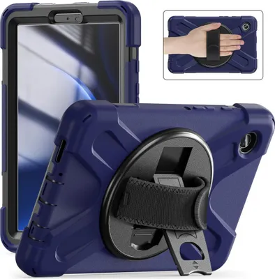 Produktbild von Samsung Galaxy Tab A9 Hülle - Heavy Duty Case mit Ständer - Dunkelblau