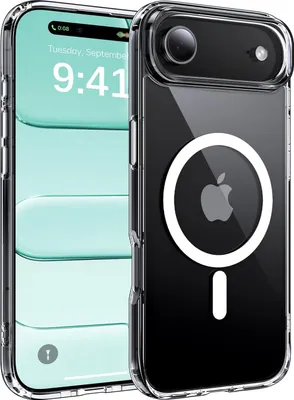 Produktbild von MorFansi fuer iPhone 17 Air Huelle mit Kameraschutz fuer Magsafe (TOP Militaerschutz & Magnetkraft) Extrem Haltbarkeit Huelle iPhone Air Case Stossfest, Transparent