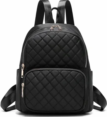 Produktbild von Rucksack Damen Schulrucksack Cityrucksack Nylon Wasserdicht Rucksäcke Klein Daypacks Anti-Theft Rucksack Für Lässig Schule Travel Wandern Arbeit Schwarz