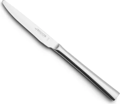Produktbild von Arcos Einteiliges Monoblock-Tischmesser aus rostfreiem Stahl, Silber, 80 mm - LUNCH CAPRI KNIFE - Perliertes Lunchmesser mit abgerundeter Spitze.