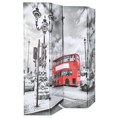 Produktbild von vidaXL Raumteiler klappbar 160 x 170 cm London Bus Schwarz-Weiß