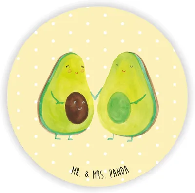 Produktbild von Mr. & Mrs. Panda magnet Avocado Pärchen - Gelb Pastell - Geschenk, pinnwand, Hochzeit, für magnettafel, Babyshower, Avocados, kühlschrank, Kinder, Geburt, zettelhalter