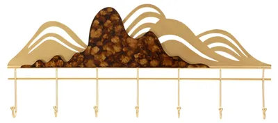 Obrázok produktu pre Šatníková skriňa Mountain 70,7 x 30,5 x 5 cm, kovová, hnedá so zlatými detailmi