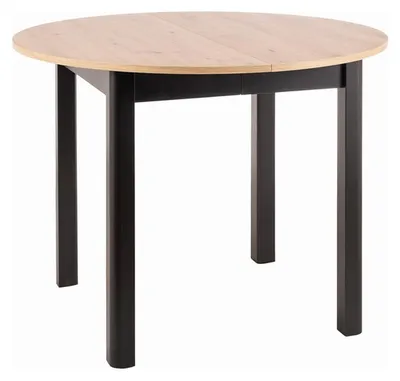 Produktbild von Design Esstisch GS-222 Eiche Artisan - Schwarz matt rund ausziehbar